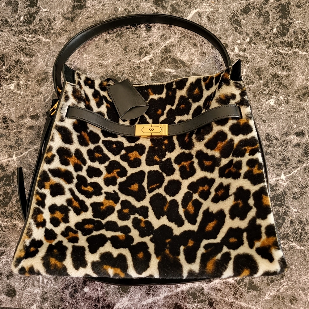 Tory Burch Lee Radziwell Runway Leopard Double Bag